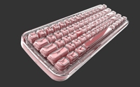 Clavier lumineux en cristal de gelée tri-mode portable 2,4G+BT+Filaire avec touches multimédias et éclairage RVB