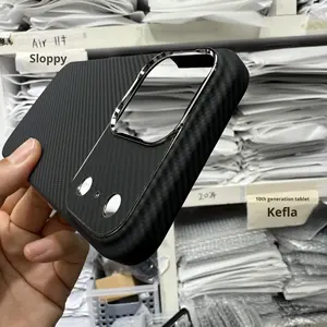 เคส<span class=keywords><strong>600D</strong></span> หรูหราดีไซน์ธุรกิจสำหรับ Kevlar iPhone 17 PRO MAX เคสโทรศัพท์ฝาแม่เหล็กคาร์บอนไฟเบอร์แท้สำหรับ Apple 17 Pro - Product Image 4