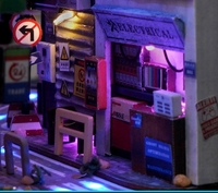 Cyberpunk Style buatan tangan rakitan kreatif tiga dimensi Model dudukan buku ornamen rumah boneka buku Nook 3d dirakit