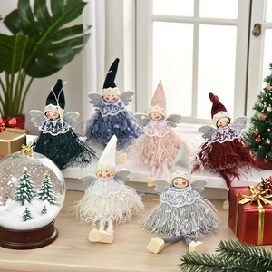 Elegant Lace Angel <b>Christmas</b> Ornaments Vintage Style Hanging Decor <b>for</b> Xmas <b>Tree</b> Home Festive Decorations Delicate Craft - Product Image 2