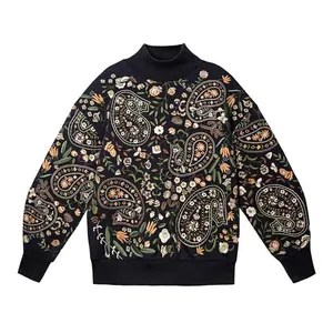 VALLEYOUTH Peizi Heavy Industry Embroidered Loose Winter Plush Sweater