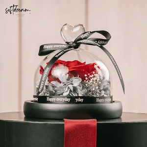 Rosa Stabilizzata Artigianale Sotto Cupola di Vetro, Ornamento Creativo per Regali all'Ingrosso, Ideale per San Valentino e Festa della Mamma - Product Image 2