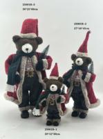 Ours de Noël debout de 12 pouces (rouge / gris / noir)