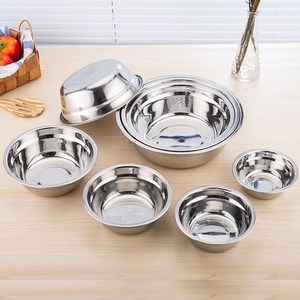 Stainless Steel Soup Bowl Set Round Deep Plate 0.5mm 1.0mm Thick Oven <b>Safe</b> Hotel Food Baking Pastry <b>Tools</b> - Product Image 2