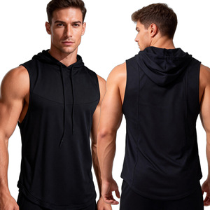 XIANGYU Débardeur <span class=keywords><strong>de</strong></span> sport à capuche sans manches pour homme, séchage rapide, pour <span class=keywords><strong>musculation</strong></span> et entraînement - Product Image 3