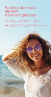 Lunettes Intelligentes IA : Traduction en Temps Réel (144 Langues), Caméra 4K, Audio Sans Fil – Idéales pour les Voyages, les Affaires et l'Apprentissage
