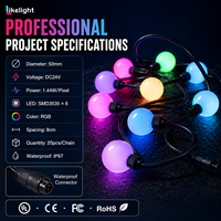Luces LED de Cadena de Bolas de Píxeles 3D RGB DMX512 UCS2903 de 50 mm, Inteligentes y Direccionables, IP67, 24 V, OEM ODM, para Decoración de Eventos Comerciales