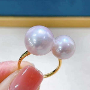 Juego de Accesorios para Anillos de Plata S925, Joyería de Perlas DIY con Cuentas Redondas de 10-13 mm, Edición Ligera 10389 - Product Image 1