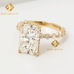 14k Yellow Gold Luxury Bridal Wedding Jewelry 2Ct Oval Lab Grown Diamond Engagement <b>Band</b> <b>Ring</b> Women - Product Image 6