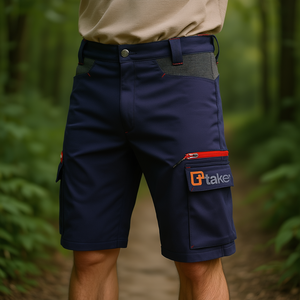 Shorts de travail style Bermuda pour homme, bleu foncé, avec poches cargo - Product Image 3