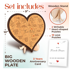 <span class=keywords><strong>Regalos</strong></span> <span class=keywords><strong>de</strong></span> Matrimonio, <span class=keywords><strong>Regalos</strong></span> <span class=keywords><strong>de</strong></span> <span class=keywords><strong>Aniversario</strong></span> <span class=keywords><strong>de</strong></span> <span class=keywords><strong>Bodas</strong></span> Número 3, <span class=keywords><strong>Regalos</strong></span> <span class=keywords><strong>de</strong></span> <span class=keywords><strong>Madera</strong></span> <span class=keywords><strong>para</strong></span> Él y Ella, Rompecabezas <span class=keywords><strong>de</strong></span> <span class=keywords><strong>Madera</strong></span> con Forma <span class=keywords><strong>de</strong></span> Corazón <span class=keywords><strong>para</strong></span> el Tercer <span class=keywords><strong>Aniversario</strong></span> <span class=keywords><strong>de</strong></span> Citas - Product Image 2
