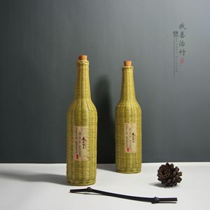 Bamboo Woven Wine Bottle 8.5*27 Handmade Liquor Packaging Gift Box Chongqing Origin - Product Image 2