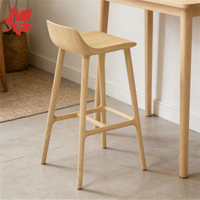 Tabouret de bar haut en bois de frêne, style européen, très vendu, avec cadre en bois, durable, pour salle à manger et salon