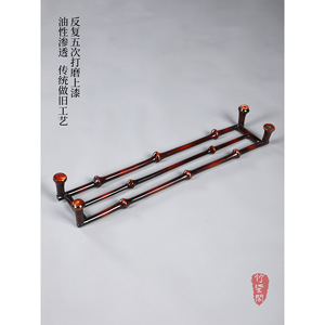 Bamboo Cup Drying Rack Oval Drainage Tableware Storage Holder Kitchen Desktop Ornament Lacquered Bamboo Cup Holder - Product Image 3