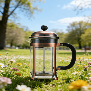 Utensilios para Café y Té, Prensa Francesa de Vidrio para Hacer Café, Metálica, <span class=keywords><strong>1</strong></span> <span class=keywords><strong>Litro</strong></span>, 1000 ml - Product Image 1