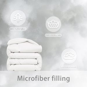 Edredón de Microfibra Ultra Suave Blanco Sólido, Cálido para Todas las Estaciones, Acolchado Esponjoso para Uso en el Hogar y Hoteles - Product Image 5