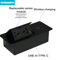 SINOAMIGO - Toma de Corriente Empotrada Multifuncional con Carga USB de 20 W, Tapa Abatible Hidráulica para Escritorio