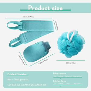 Custom Logo Exfoliating Bath Gloves Set <strong>Shower</strong> <strong>Foot</strong> <strong>Scrubber</strong> Mat Cleaner Wash Glove Remove Dead Skin <strong>for</strong> Men/Women - Product Image 2