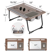 Bureau d'ordinateur portable pliable 2-en-1 pour lit, canapé, bureau à domicile – Table pliante pour ordinateur portable