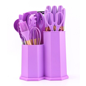 19 Pieces <b>Silicone</b> Kitchen Accessories Wooden Handle Wholesale Kitchen Utensils Cooking <b>Tool</b> Sets - Product Image 1
