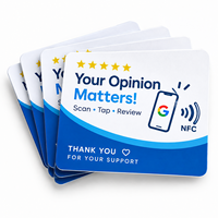Individuelle NFC Google Bewertungskarte Acryl-Ständer mit NFC213 Chip QR-Code für Restaurant Hotel Geschäft Social Media Bewertungen