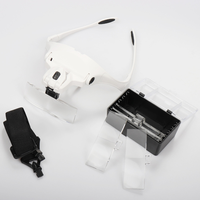 LED Light Multi-Lens Head-Wearing Glasses for Elderly Reading Beauty Grafting Eyelash Tattoo Embroidery Tool
