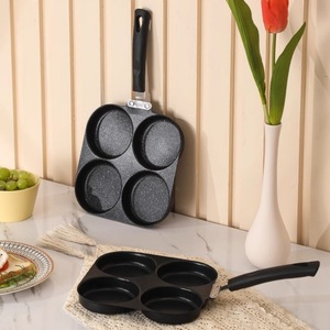 Sartén antiadherente de cuatro orificios, sartén redonda para desayuno, para cocinar huevos, jamón y verduras - Product Image 4