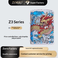 ZORRO Z3-8014 Briquet à kérosène en laiton Dragon qui surgit de la mer Coupe-vent Cadeau créatif unique Dropshipping disponible