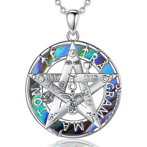 Merryshine 925 स्टर्लिंग चांदी मोती की माँ गोथिक pentacle बुतपरस्त स्टार पेंटाग्राम <span class=keywords><strong>witchcraft</strong></span> लटकन हार - Product Image 1