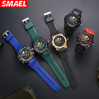SMAEL Herren-Armbanduhr mit Silikonband, modische LED-Digitaluhr, wasserdicht, Kalender, Countdown, elektronische Uhr, Reloj Hombre