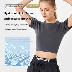 <span class=keywords><strong>T</strong></span>-<span class=keywords><strong>shirt</strong></span> Crop Top da Donna Personalizzabile con Logo, in Cotone Elasticizzato French Terry 220G, Traspirante, Vestibilità Slim, Girocollo, Manica Corta, con Scritta, Estivo - Product Image 3
