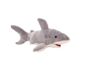 Custom Plush Shark Stuffed Animal Soft Huggable Big Eyes Grey Shark, Adorable Playtime Shark Plush Toy