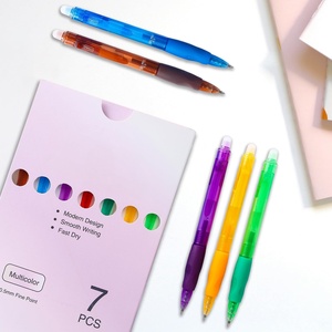 Stationery Wholesale Custom Colored <b>Retractable</b> Gel Ink Multi-Color 0.5mm Writing Width Retro Color Gel <b>Pen</b> Set - Product Image 2