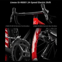 Vélo de route Muidler Ares S7 24 vitesses entièrement en carbone avec guidon drop-bar, axe traversant, transmission électronique, freins à disque hydrauliques, pour hommes et femmes