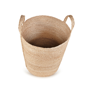 Panier de rangement tissé en corde de jute et coton écologique avec poignées robustes, grand panier à linge pour vêtements - Product Image 1