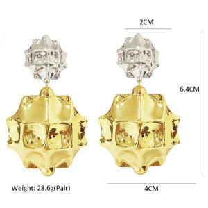 Pendientes de joyería bañados en oro africano, joyería brasileña, pendientes de boda con espalda de <span class=keywords><strong>Tortuga</strong></span> al por mayor E308 - Product Image 3