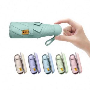 Manufacture Custom Logo Printing <b>Windproof</b> Polyester Pongee Travel Multicolor 8ribs UV Mini Pocket Capsule <b>Umbrellas</b> - Product Image 1