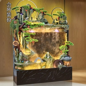Fuente de agua artificial Quanfangyuan con rocas, decoración de jardín para interiores y exteriores con iluminación LED y rueda de agua - Product Image 2