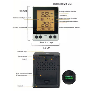 Lớn LCD kỹ thuật số trong nhà Nhiệt kế ẩm kế cho văn phòng nhà nhựa bé an toàn thiết bị gia dụng với max min giá trị hiển thị - Product Image 2