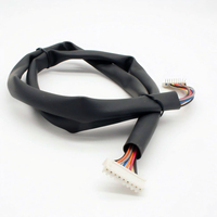 Kabel Harness Multi-core dengan Konektor Plastik Putih Dua Ujung & Selubung Pelindung Hitam untuk Papan Kontrol AC