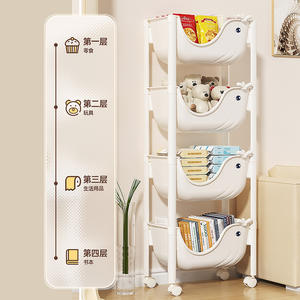 YIKEYOU ألعاب أطفال تخزين رف طفل وحدات رفوف أصحاب مع عجلات - Product Image 2