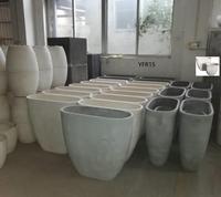 Pots à fleurs ovales hauts en argile fibreuse, jardinières de qualité supérieure pour une utilisation en intérieur/extérieur
