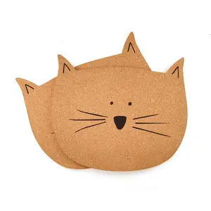 고양이 모양 메시지 보드 코르크 나무 소재 홈 장식 공지 사항 핀 게시판