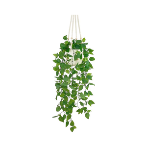Planta colgante <span class=keywords><strong>falsa</strong></span> <span class=keywords><strong>GM</strong></span> con maceta, plantas artificiales, colgador de plantas de macramé con vides de imitación, maceta colgante, vegetación - Product Image 1