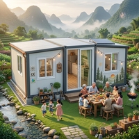Maison conteneur préfabriquée pliable et extensible de 20 pieds ou 40 pieds, 2, 3, 4 ou 5 chambres, maison mobile compacte avec terrasse