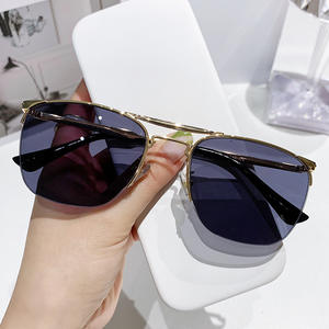 Gafas de Sol Metálicas de Media Montura Unisex, Novedad al por Mayor, Doradas, para Ciclismo al Aire Libre, Protección UV400, Resistentes al Viento, Ligeras, para Mujer - Product Image 6