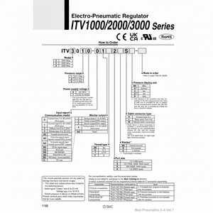 Régulateur de pression électro-pneumatique SMC Pneumatics ITV2050-042L - Product Image 1