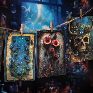 Grand carnet de notes vintage 3D réaliste sur le thème de <span class=keywords><strong>la</strong></span> magie noire, en forme de <span class=keywords><strong>livre</strong></span> de sorcière, en papier, pour décoration festive d'Halloween et de jardin - Product Image 3