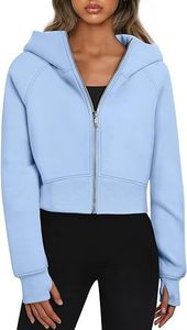 Women <b>Cropped</b> <b>Zip</b> <b>Up</b> Hoodie High Quality Cotton Fleece Acid Wash Heavyweight Autumn Winter Streetwear Sweatshirt - Product Image 2