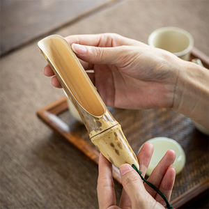 Armonia personalizzata cinese retrò apprezzamento del tè di bambù viola cinese <span class=keywords><strong>Kung</strong></span> <span class=keywords><strong>Fu</strong></span> cucchiaio di bambù manuale cucchiaio di bambù tè verde - Product Image 4